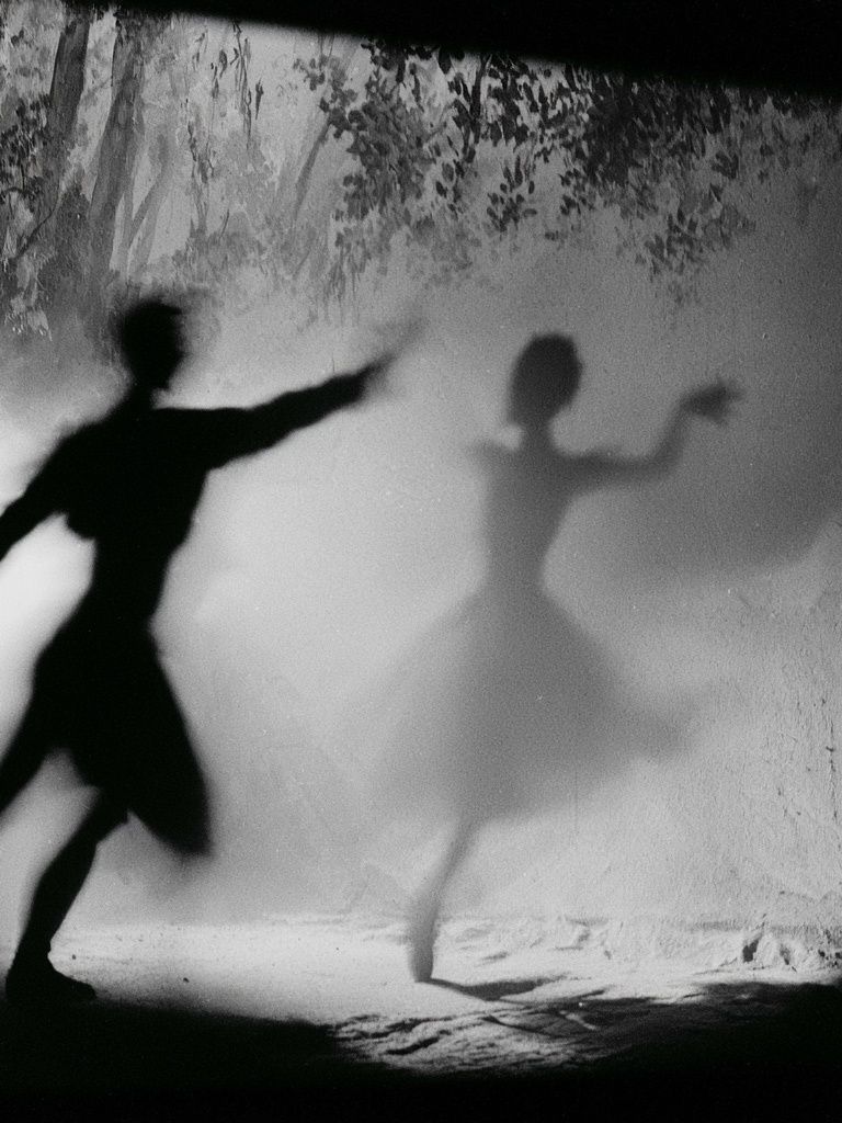 Shadow Dancers Black-White Poster. poster — photography art