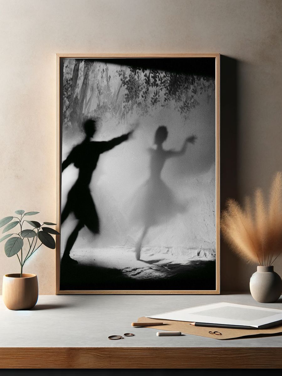 Shadow Dancers Black-White Poster. — room view 2