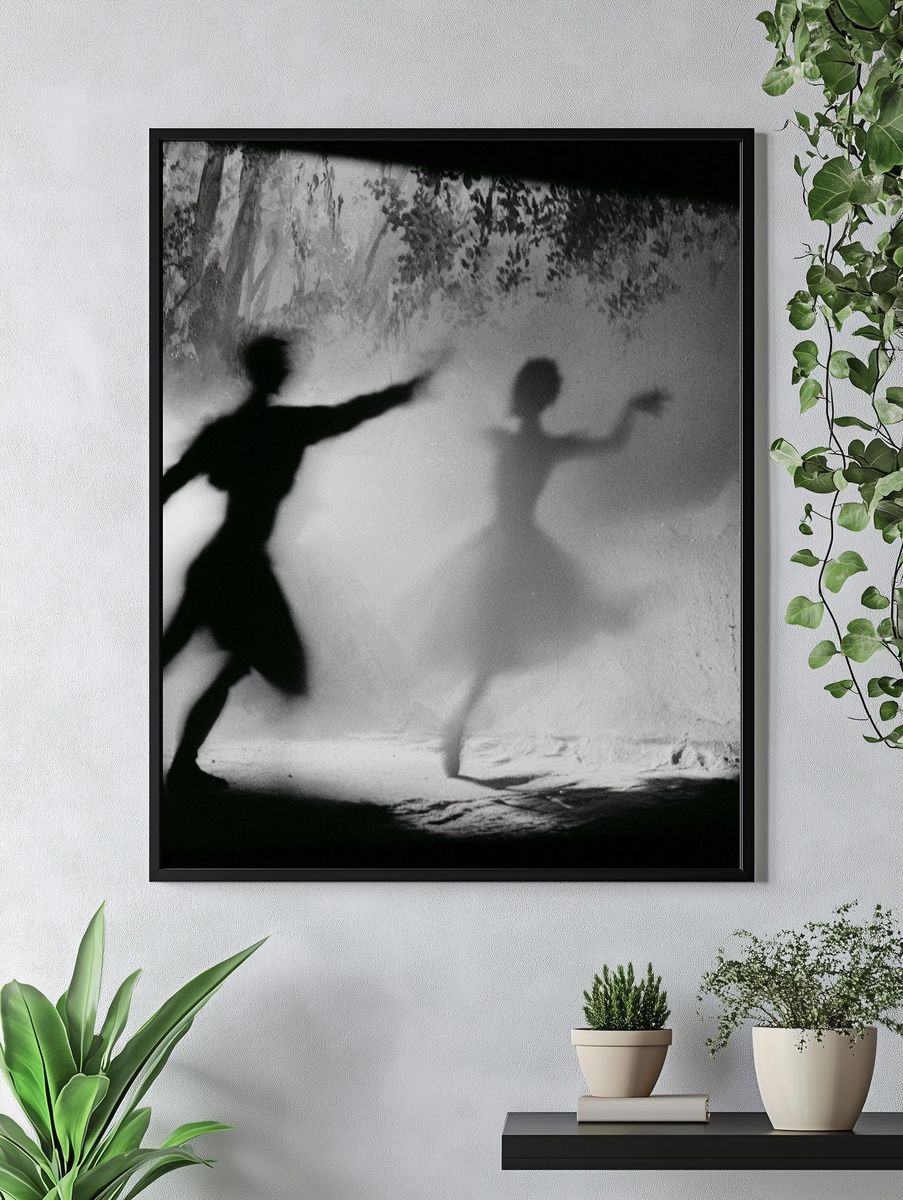 Shadow Dancers Black-White Poster. — room view 4