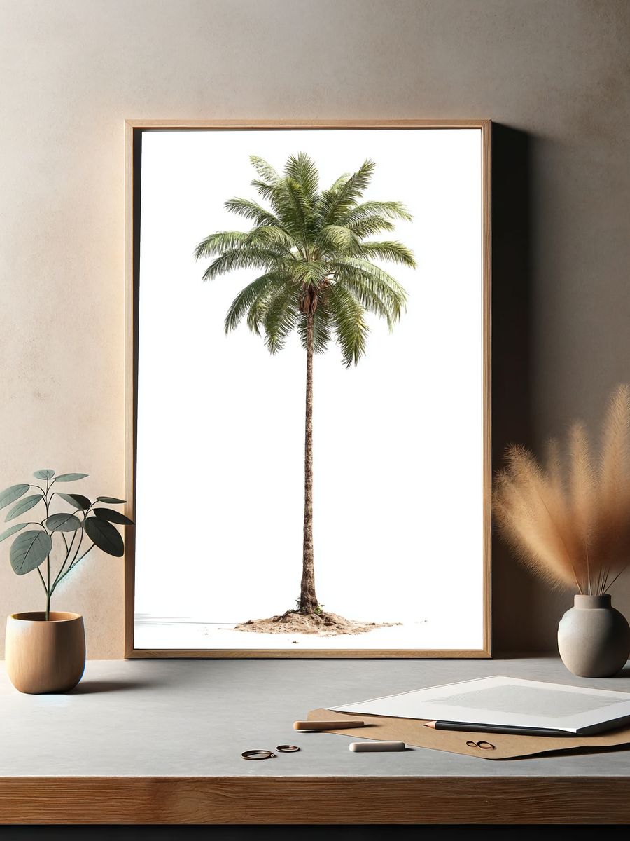 Solitary Palm Tree Photography Poster. — room view 2