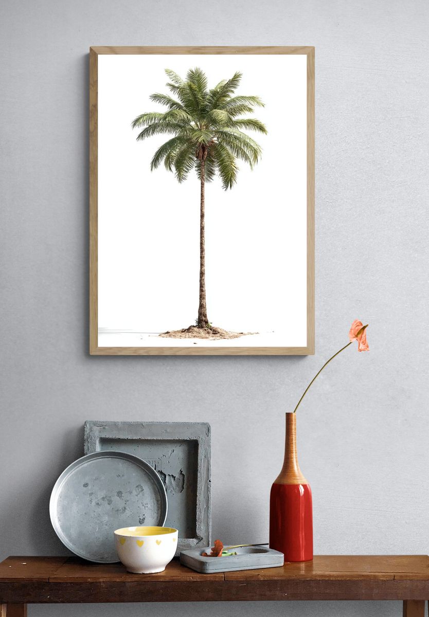 Solitary Palm Tree Photography Poster. — room view 3