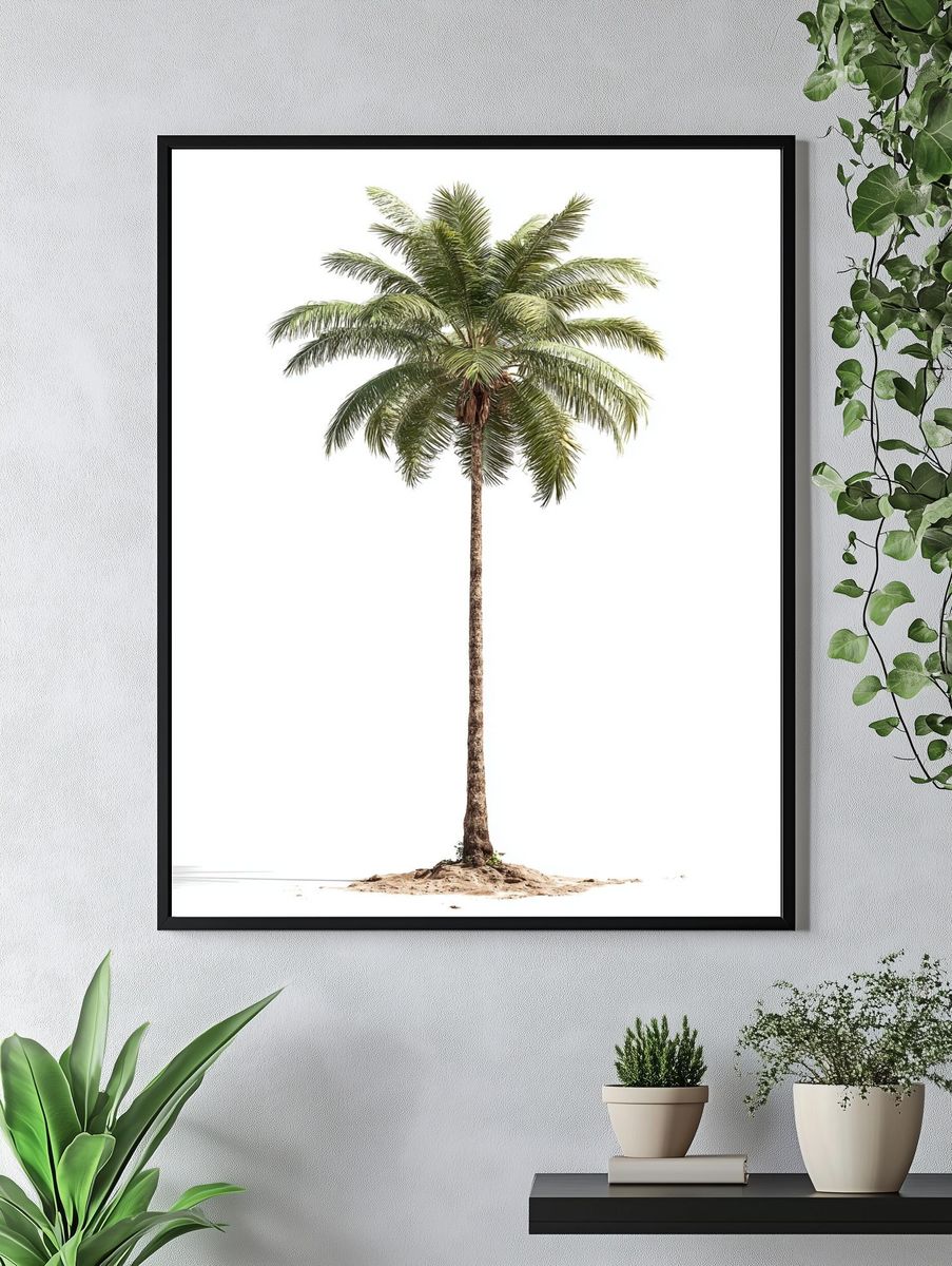 Solitary Palm Tree Photography Poster. — room view 4