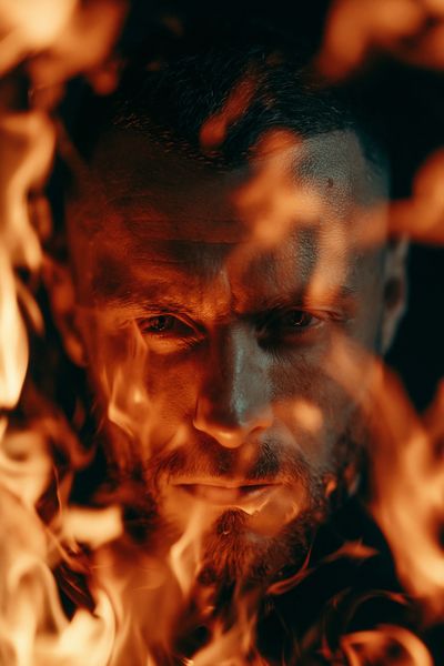 Fiery Portrait Photography Poster.