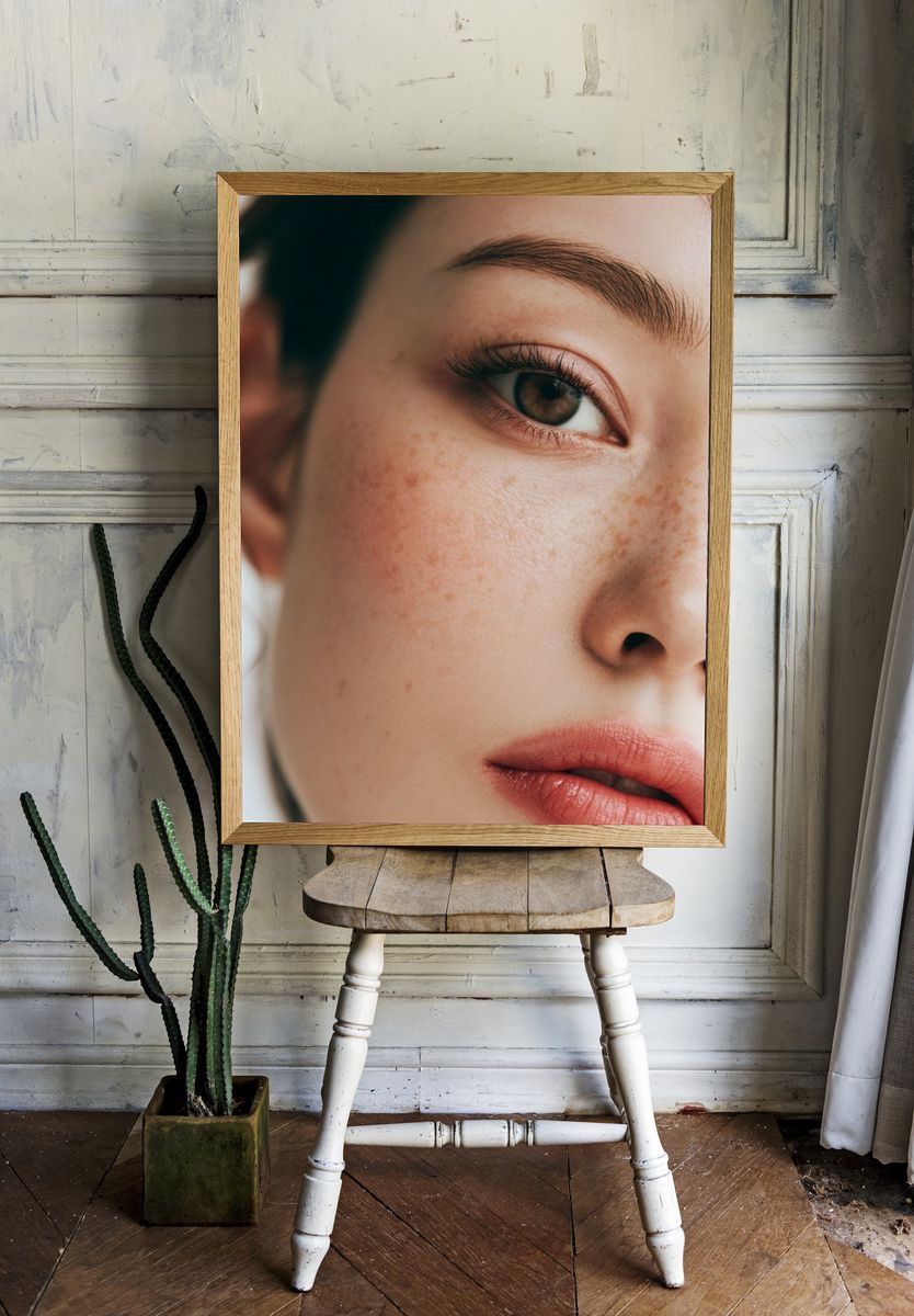 Freckled Portrait Photography Poster. room preview