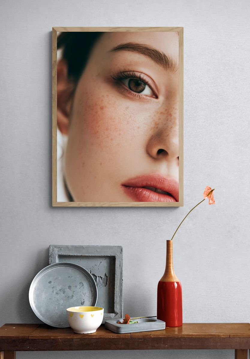 Freckled Portrait Photography Poster. — room view 3