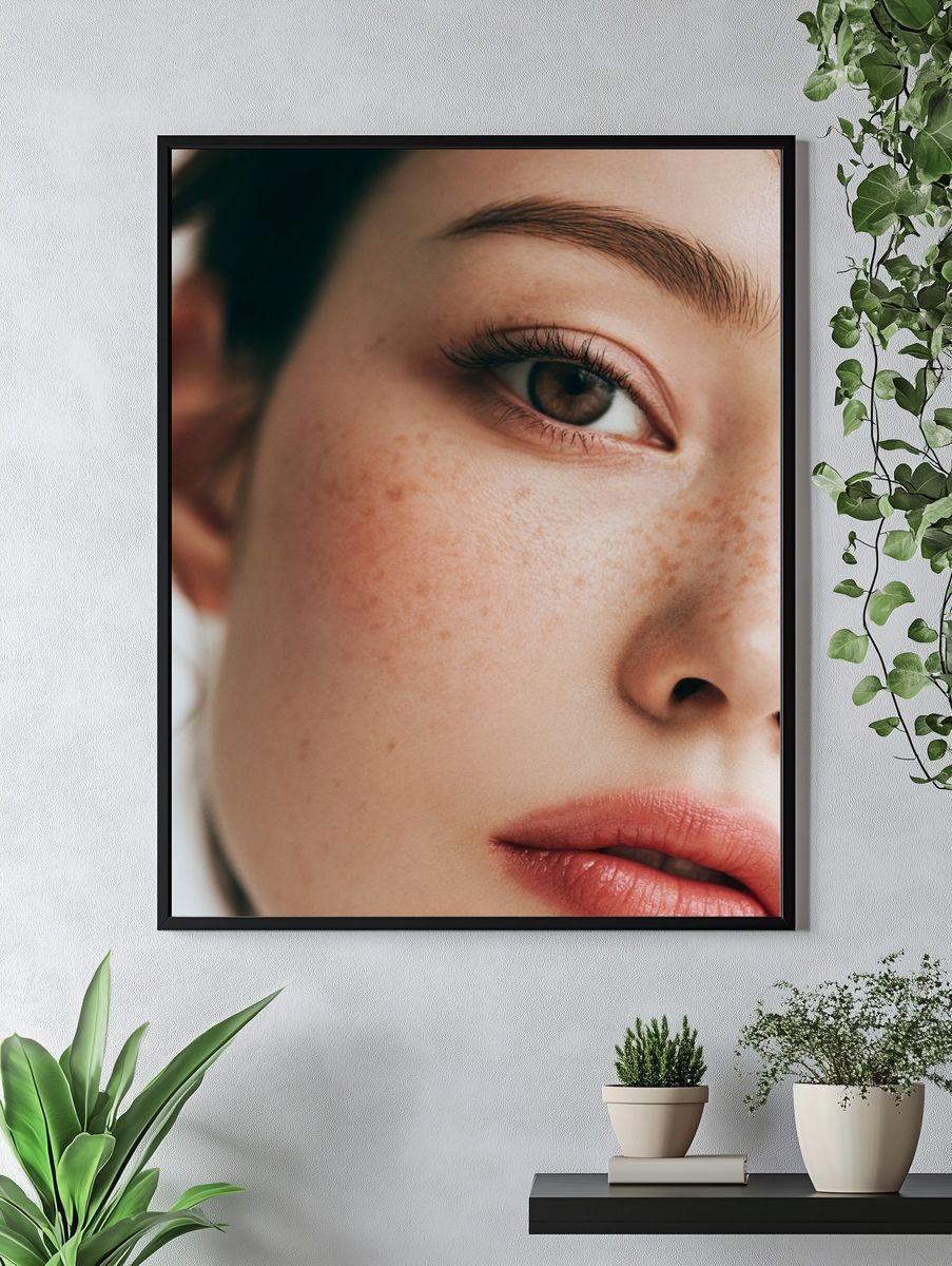 Freckled Portrait Photography Poster. — room view 4