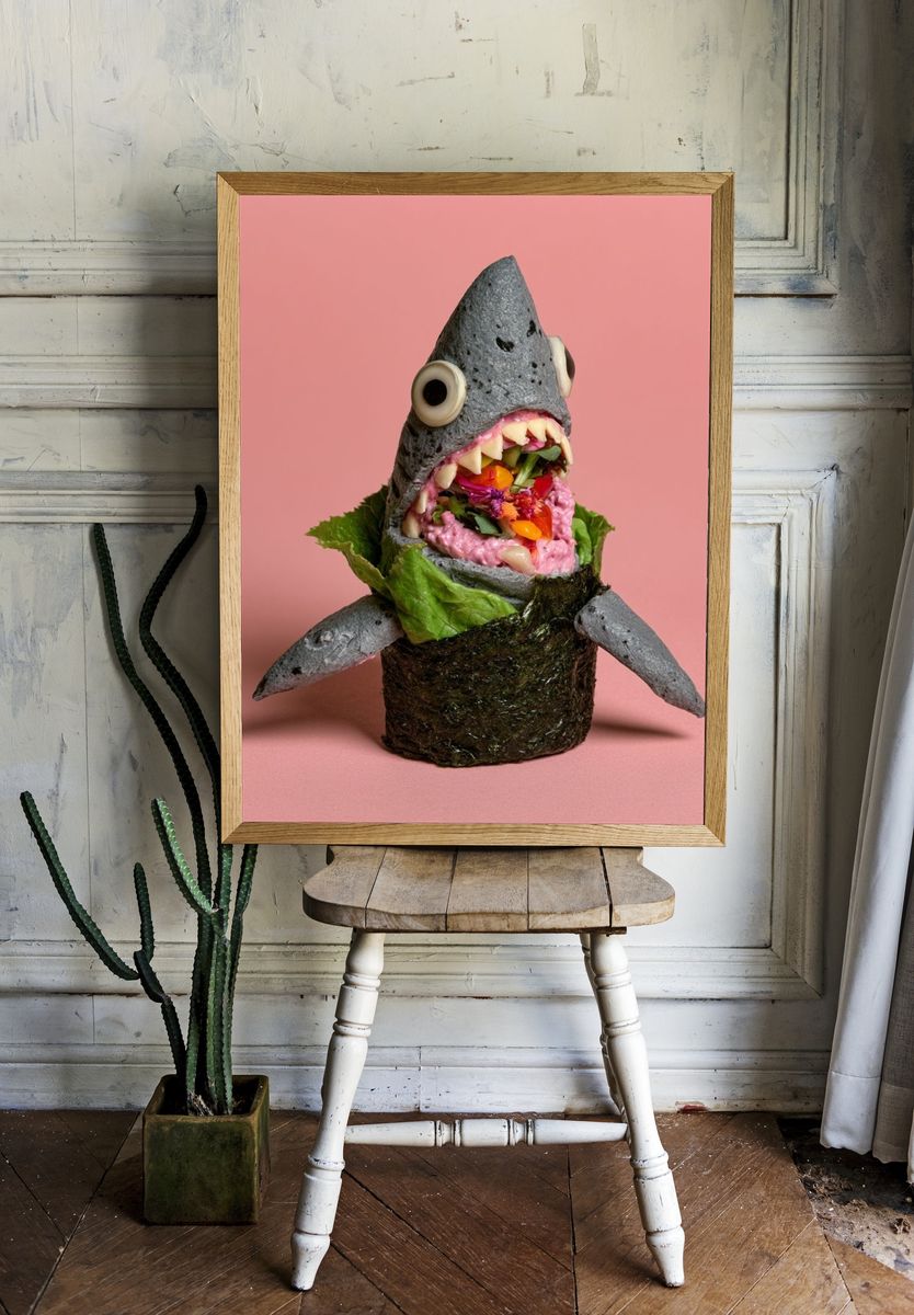 Surreal Sushi Shark Photography Poster. room preview