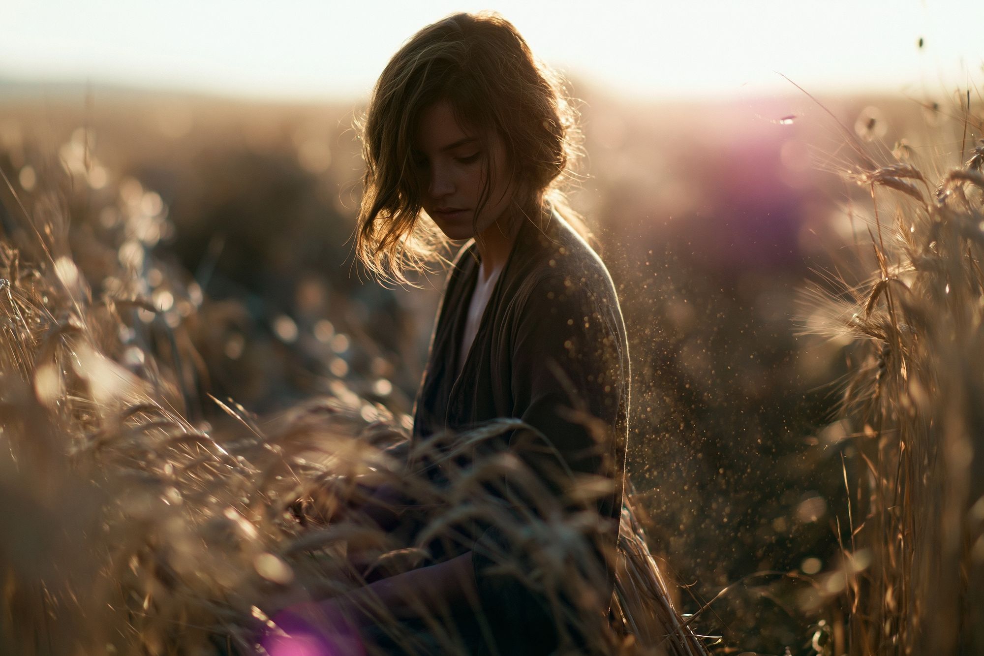 Golden Field Portrait Poster. poster detail