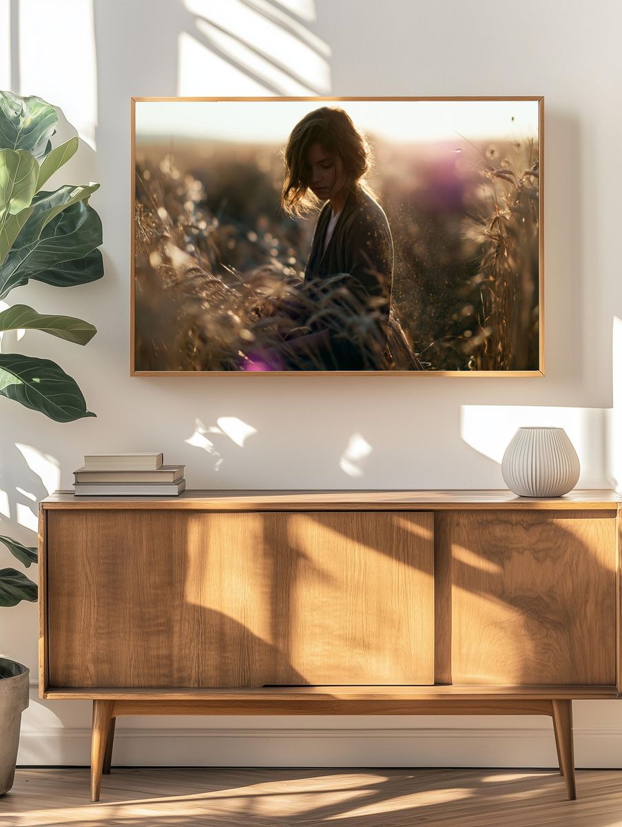 Golden Field Portrait Poster. — room view 3