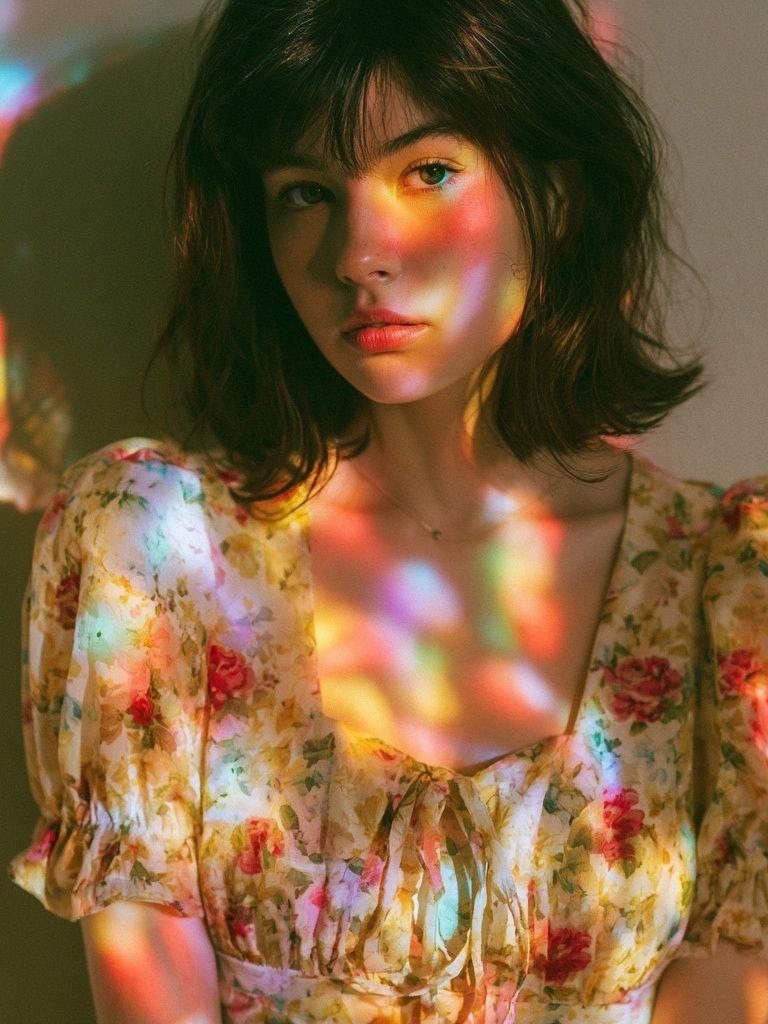 Rainbow Light Portrait Print. poster detail
