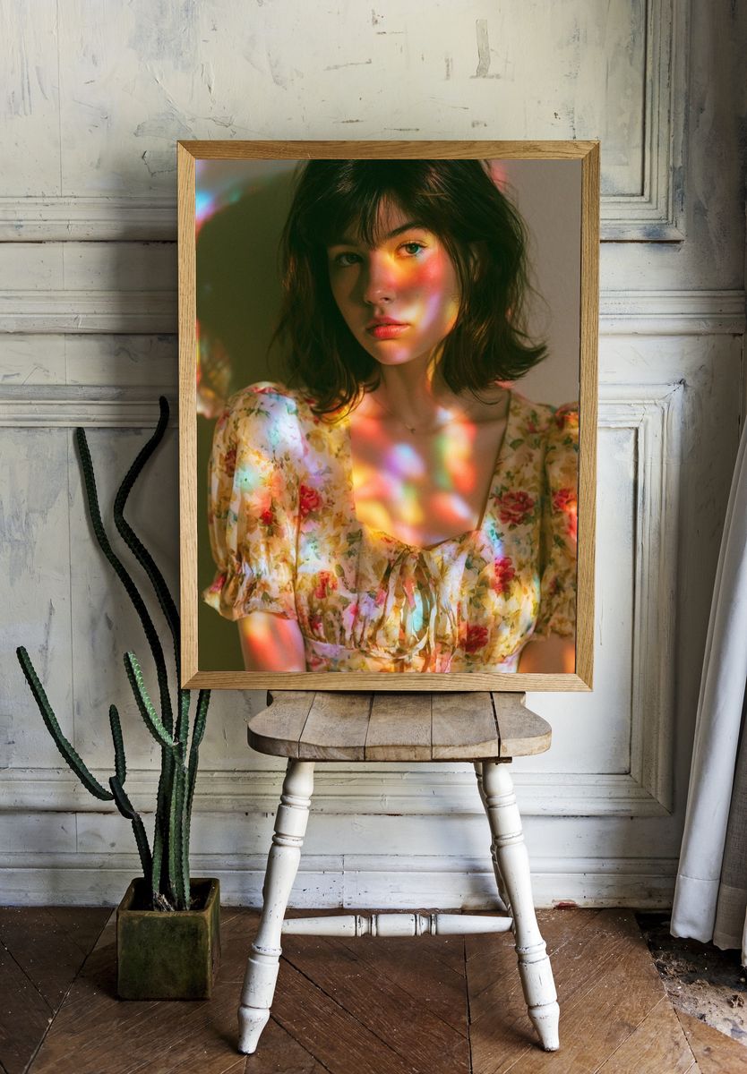 Rainbow Light Portrait Print. room preview