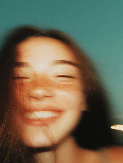 Blurred Smiling Portrait Photography Poster.