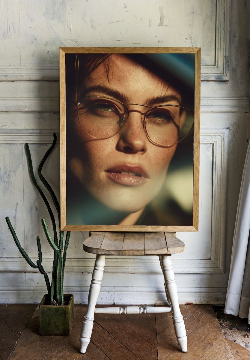 Portrait in Glasses Photography Poster. — room view 1
