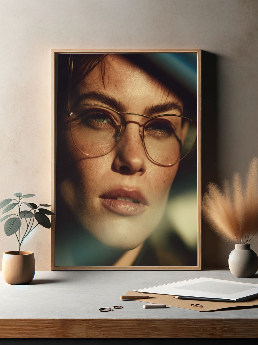 Portrait in Glasses Photography Poster. — room view 2