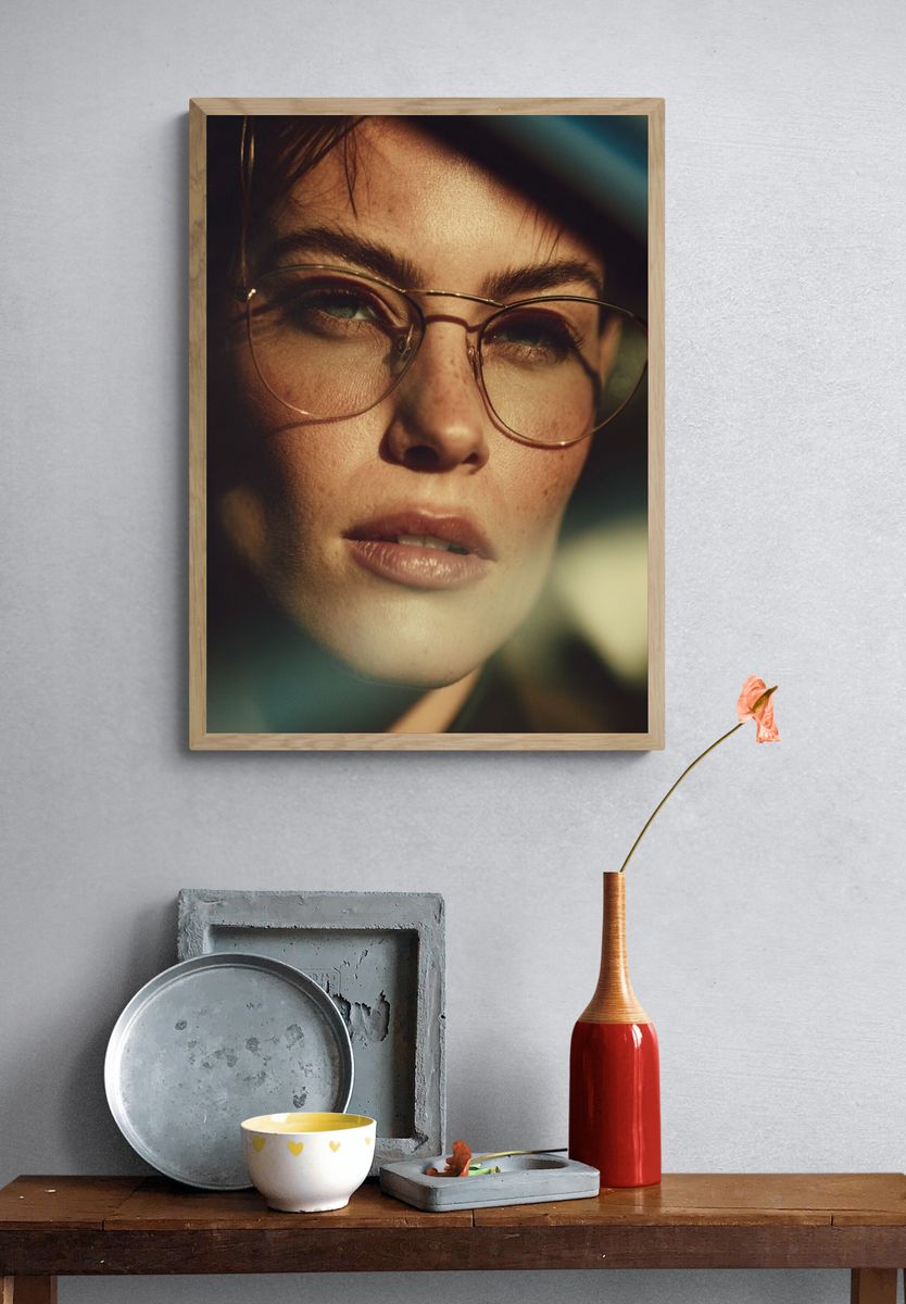 Portrait in Glasses Photography Poster. — room view 3