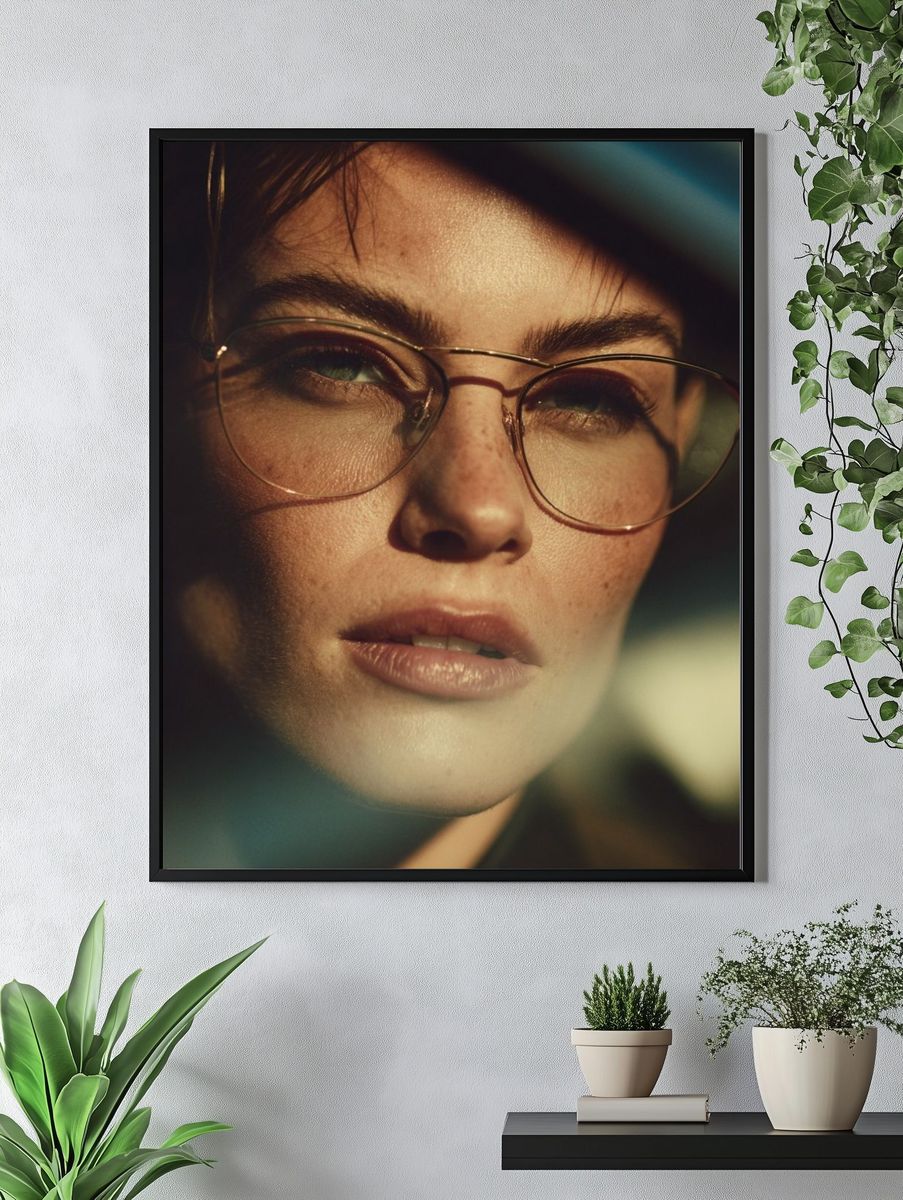 Portrait in Glasses Photography Poster. — room view 4