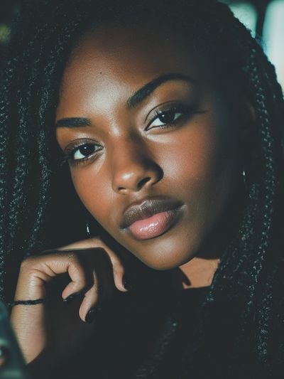 Moody Braided Portrait Photography Poster.