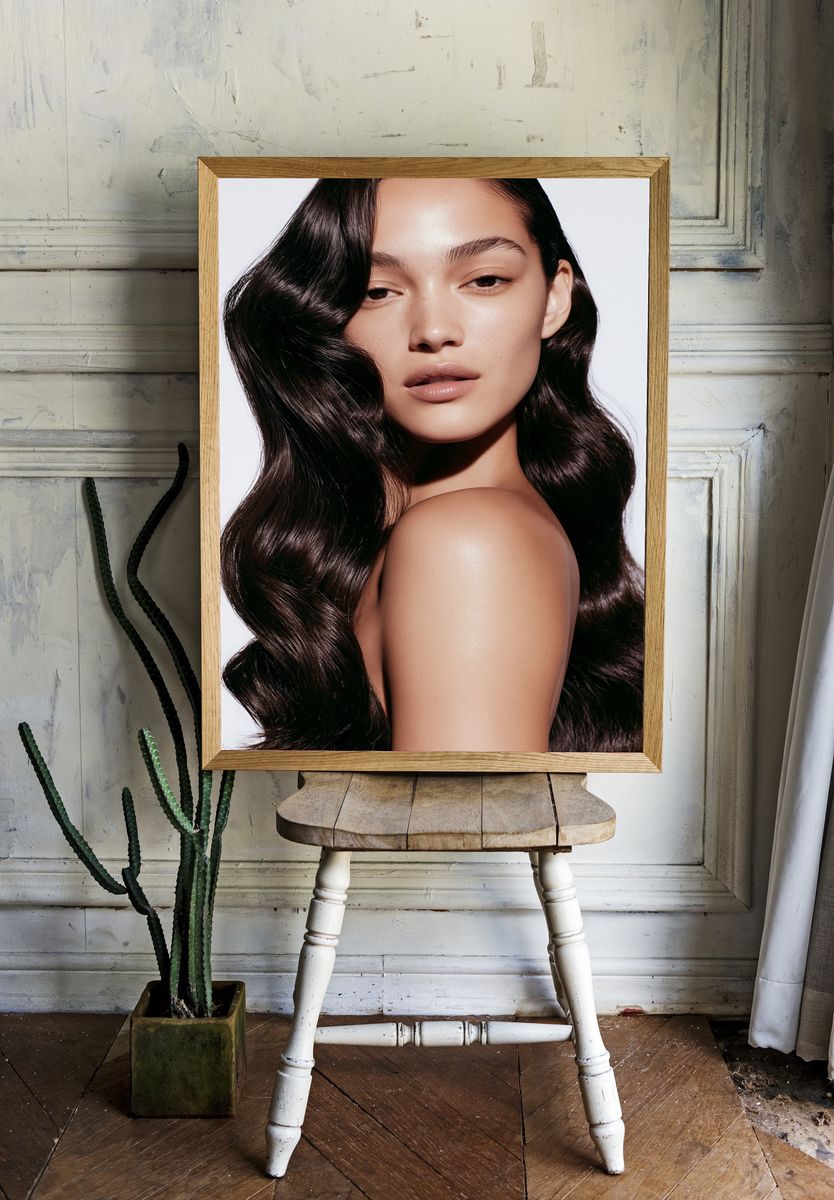 Glossy Portrait Photography Poster. — room view 1