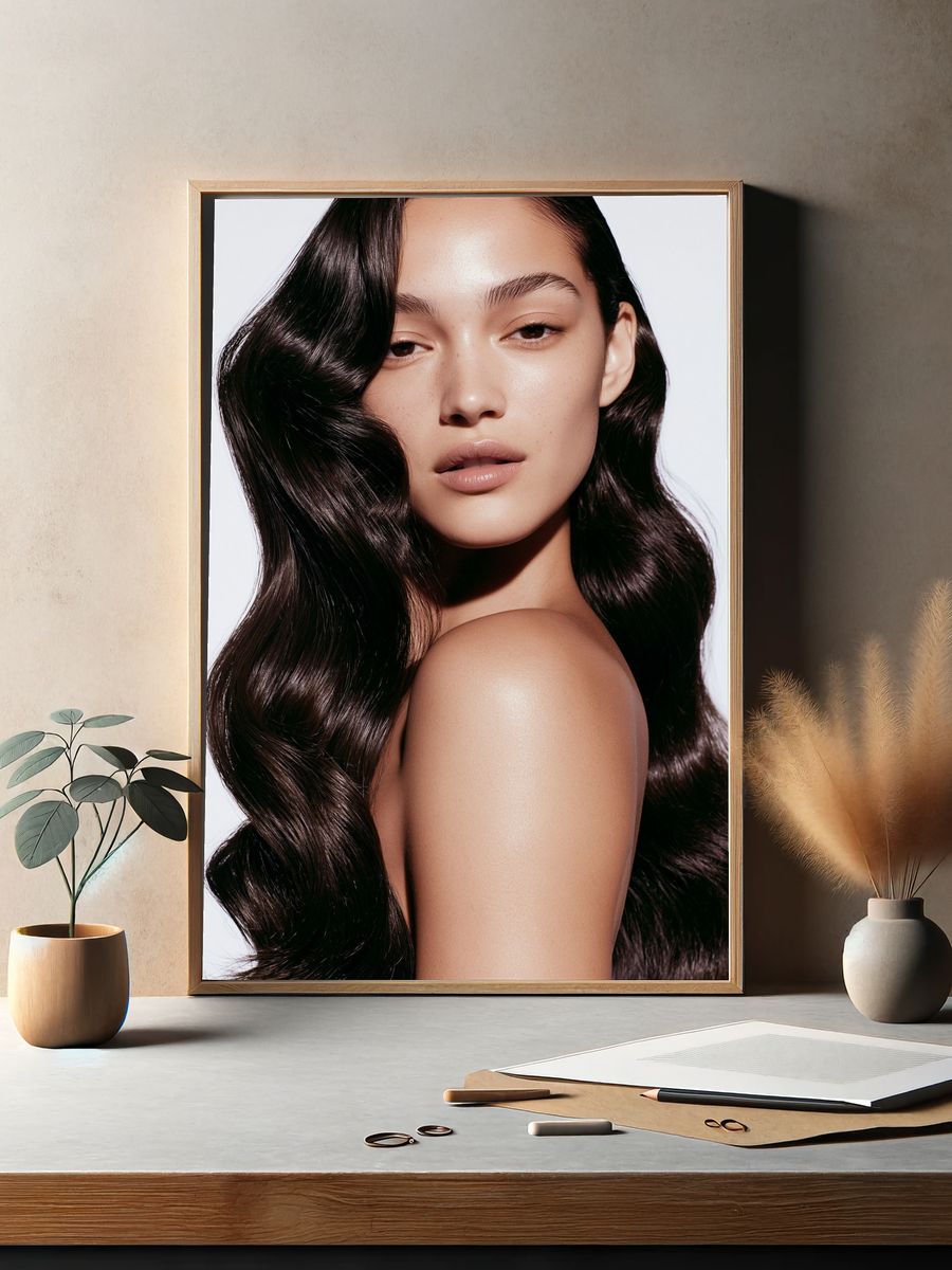 Glossy Portrait Photography Poster. — room view 2