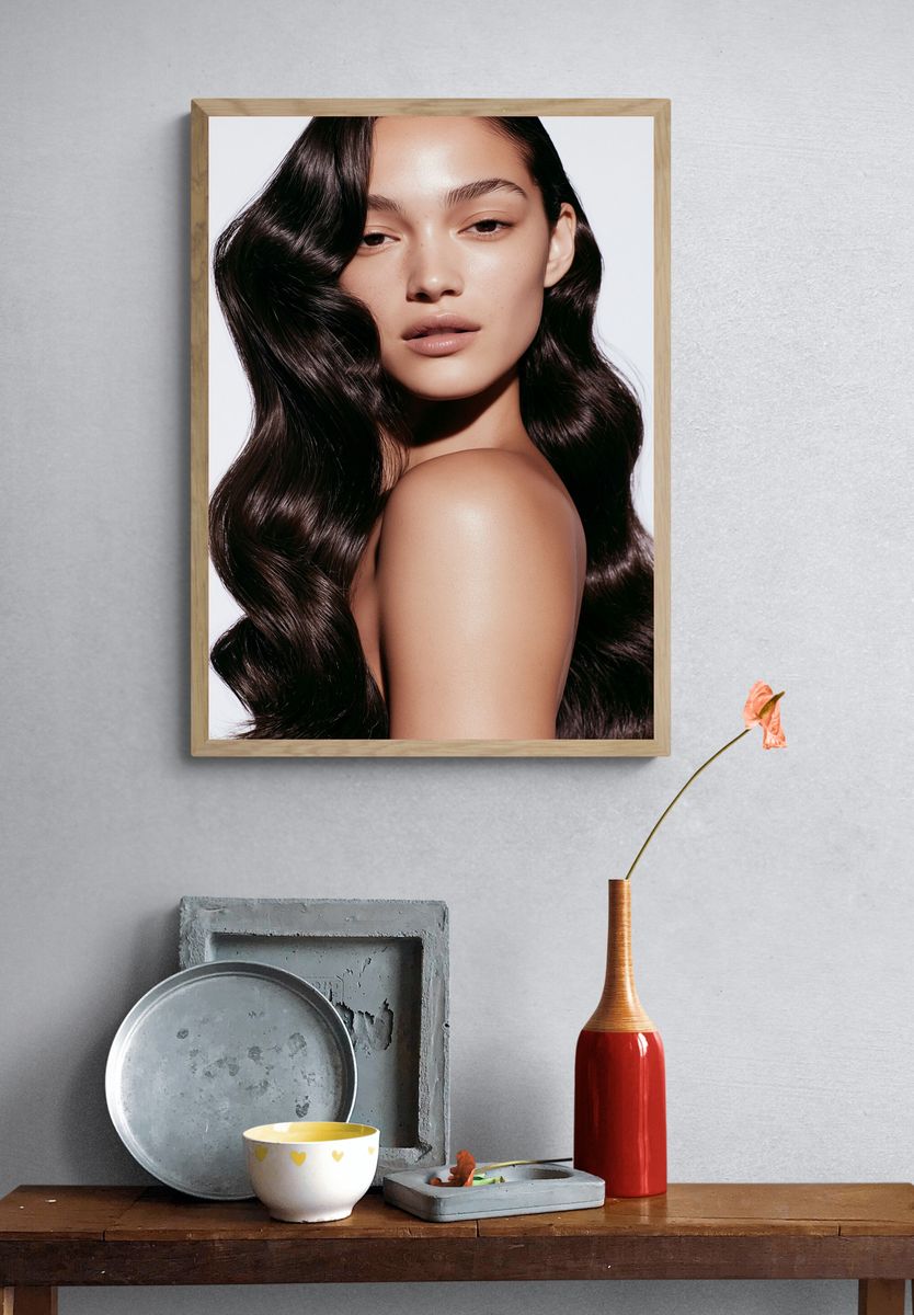 Glossy Portrait Photography Poster. — room view 3