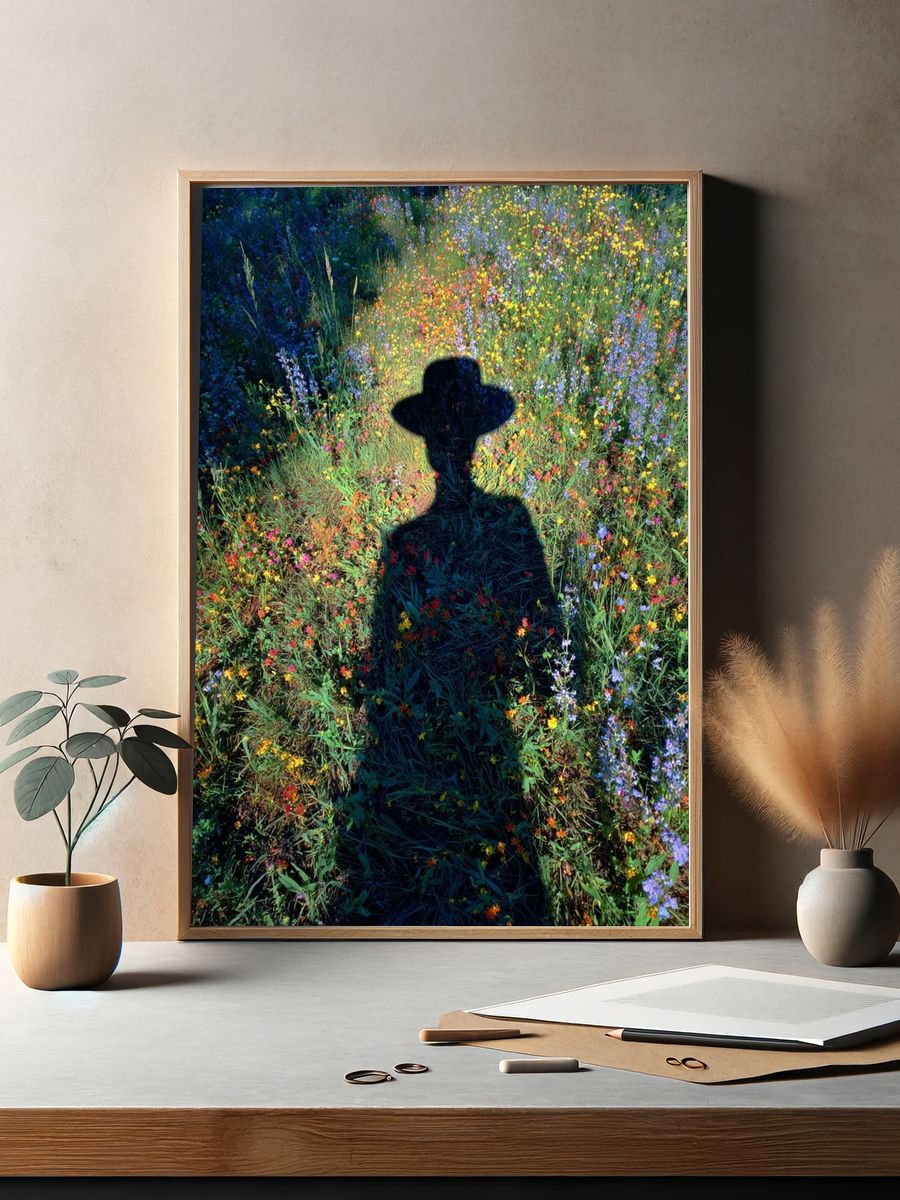 Wildflower Shadow Photography Poster. — room view 2