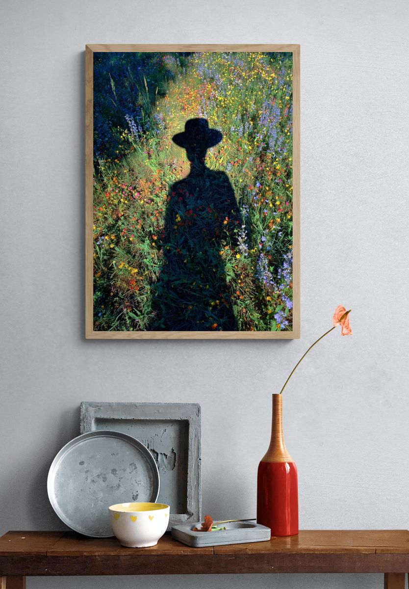 Wildflower Shadow Photography Poster. — room view 3