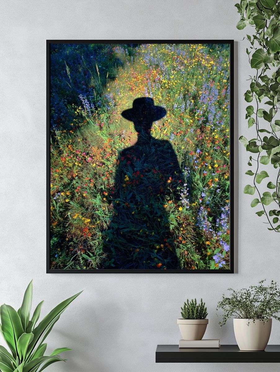 Wildflower Shadow Photography Poster. — room view 4