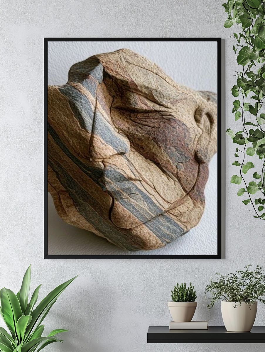 Striped Stone Still Life Print. — room view 4