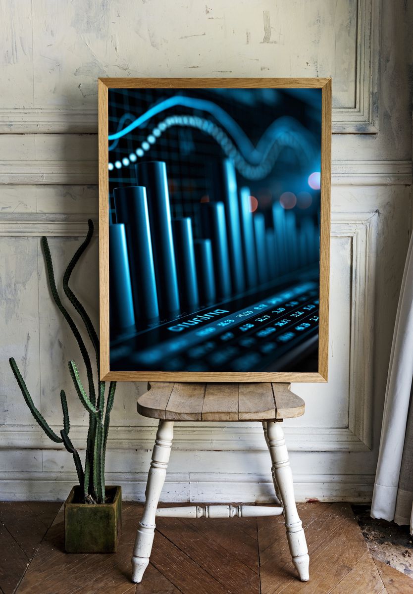 Neon Data Chart Photography Poster. room preview