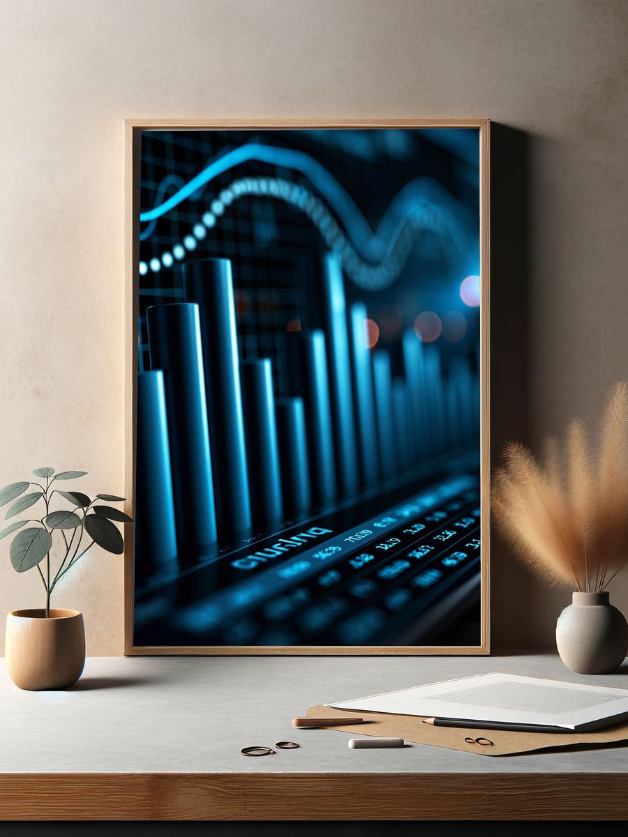 Neon Data Chart Photography Poster. — room view 2