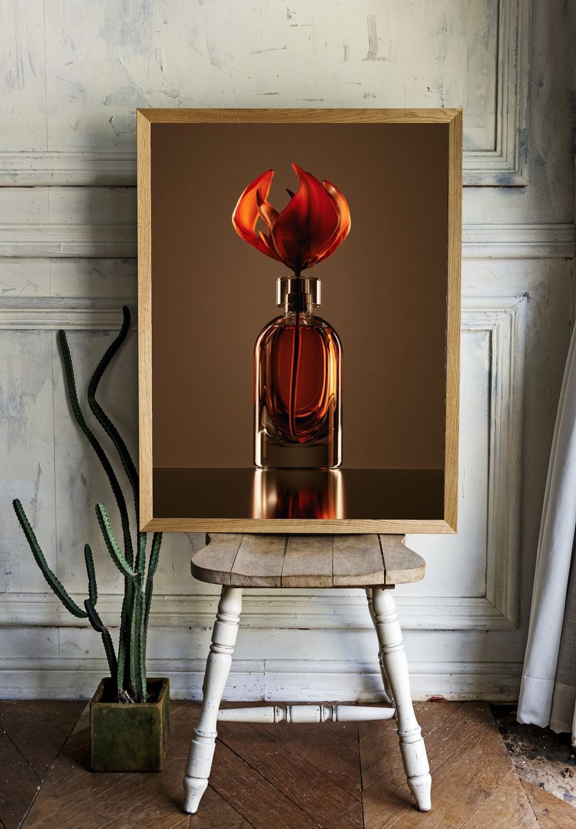 Amber Perfume Bottle — Photography Print. room preview