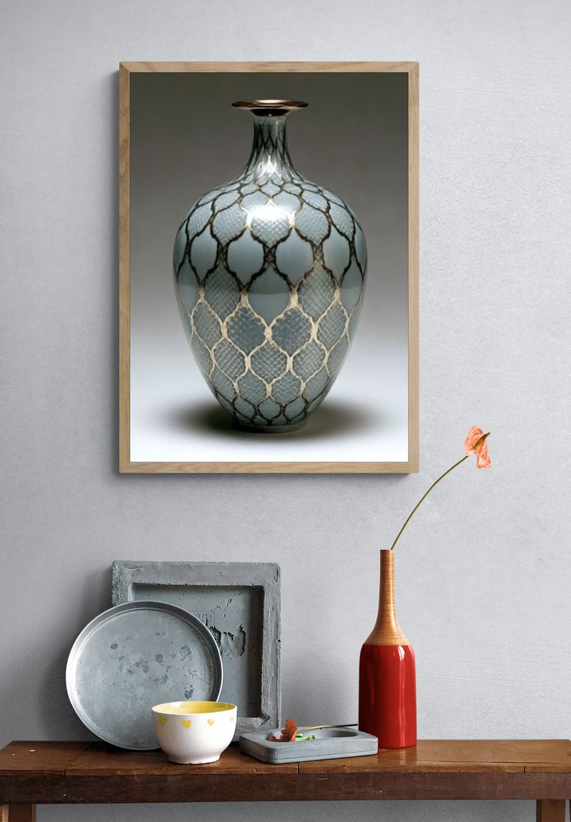 Textured Glass Vase Photography Poster. — room view 3