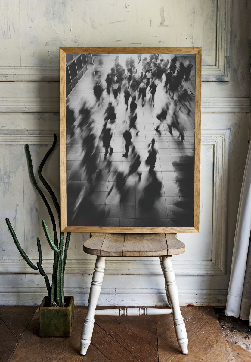 Blurred Crowd Street Photography Poster. room preview