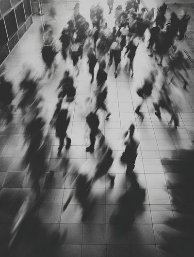 Blurred Crowd Street Photography Poster.