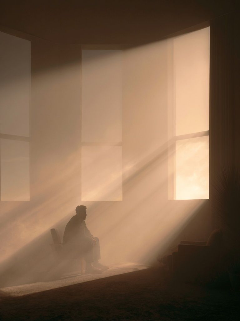 Solitary Light Beam Photography Poster. poster detail