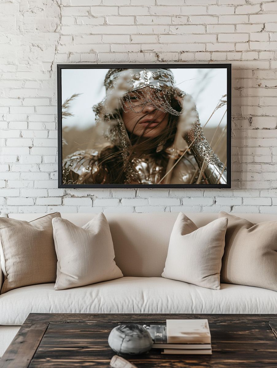 Chainmail Portrait Photography Poster. room preview