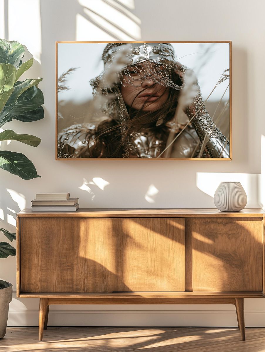 Chainmail Portrait Photography Poster. — room view 3