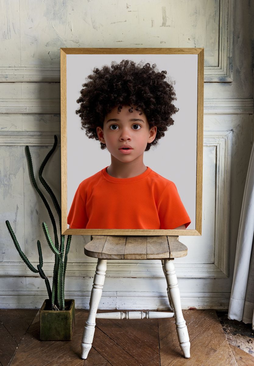 Curious Child Portrait Photography Poster. — room view 1