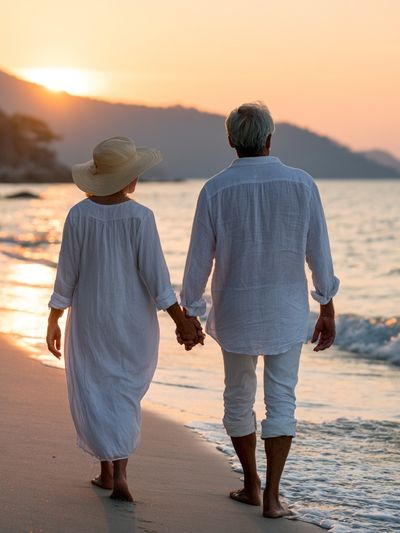 Sunset Beach Couple Photography Poster.