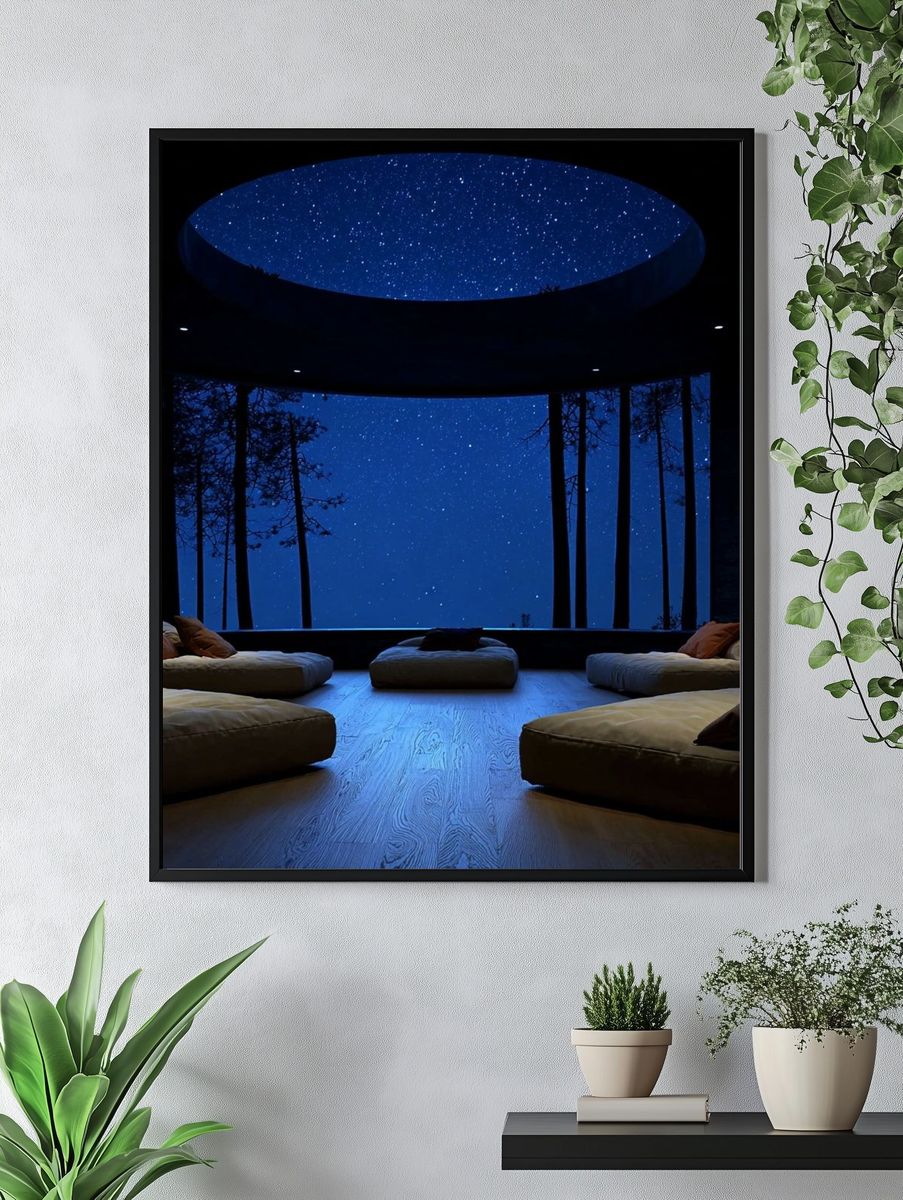 Starry Forest Retreat Photography Poster. — room view 4