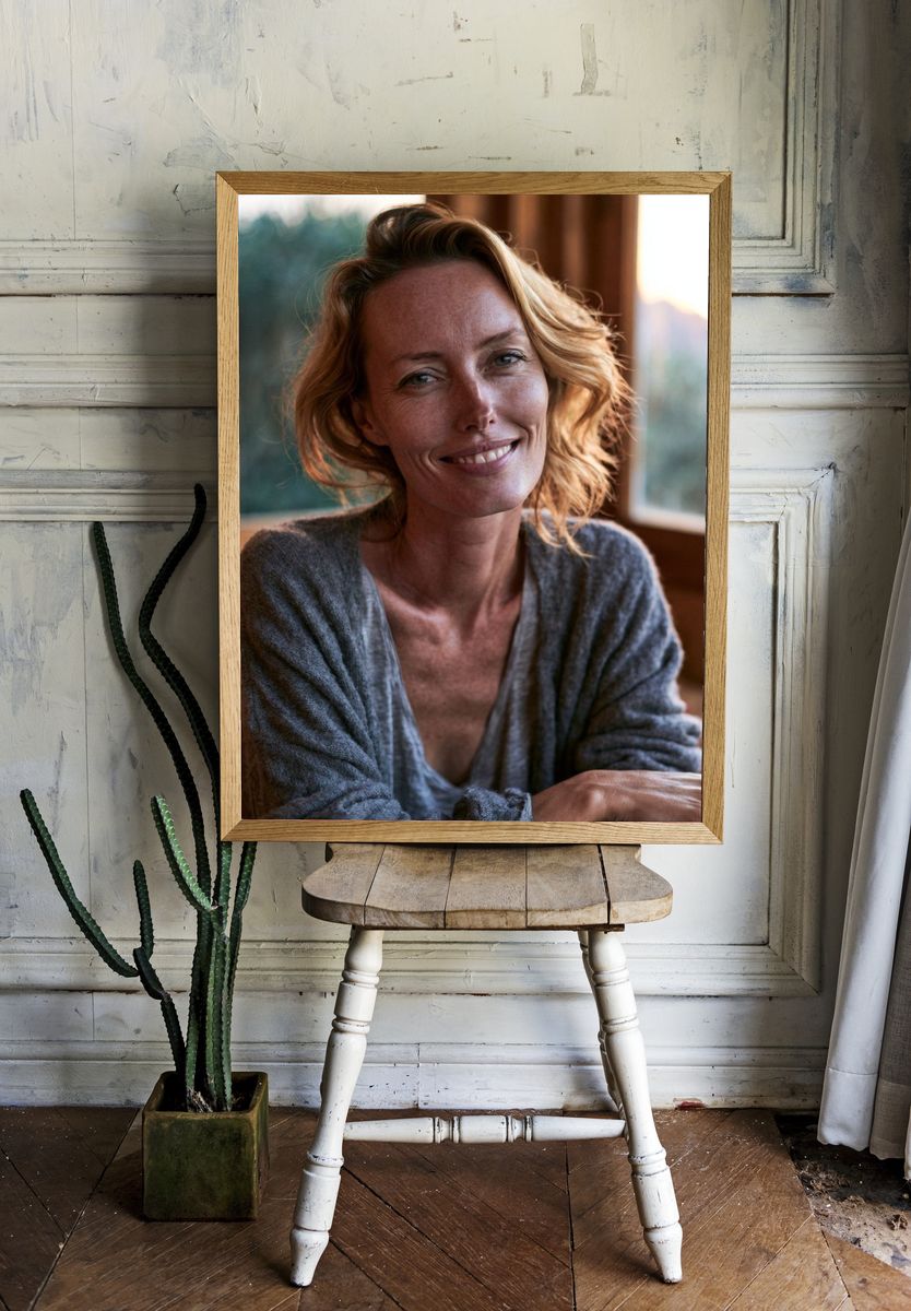 Smiling Woman Portrait Poster. room preview