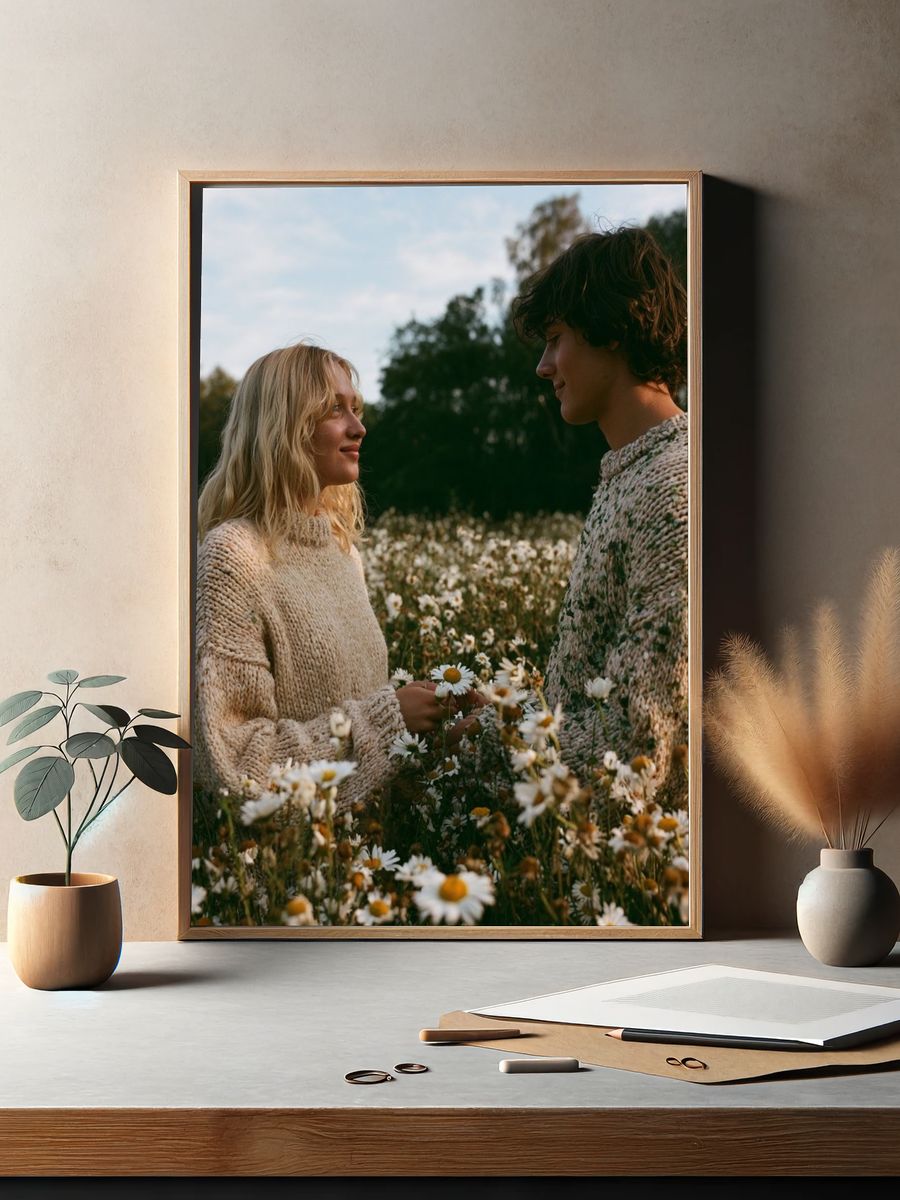 Wildflower Meadow Portrait Poster. — room view 2