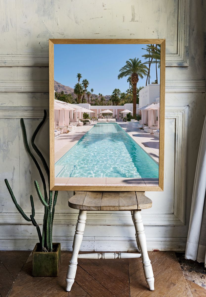 Palm Resort Pool Photography Poster. — room view 1