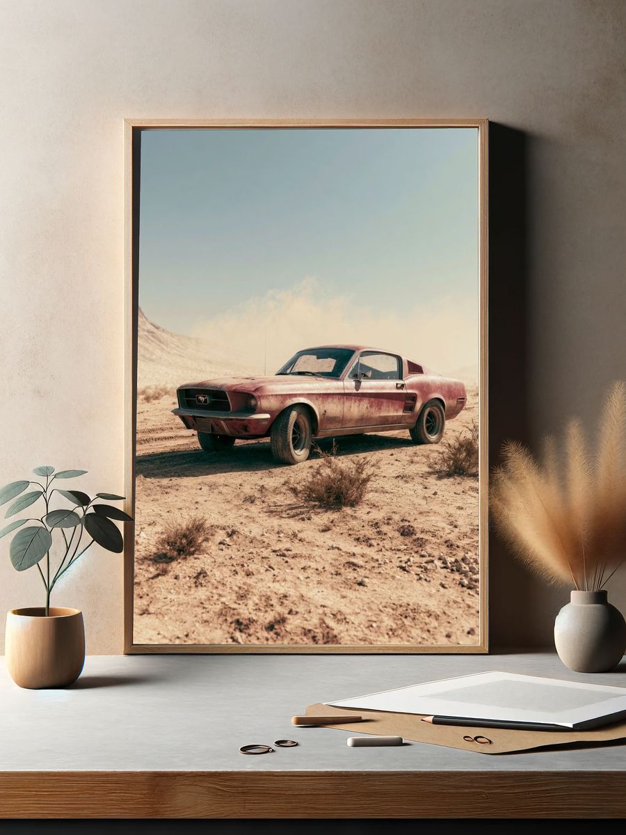 Desert Mustang Photography Poster. — room view 2