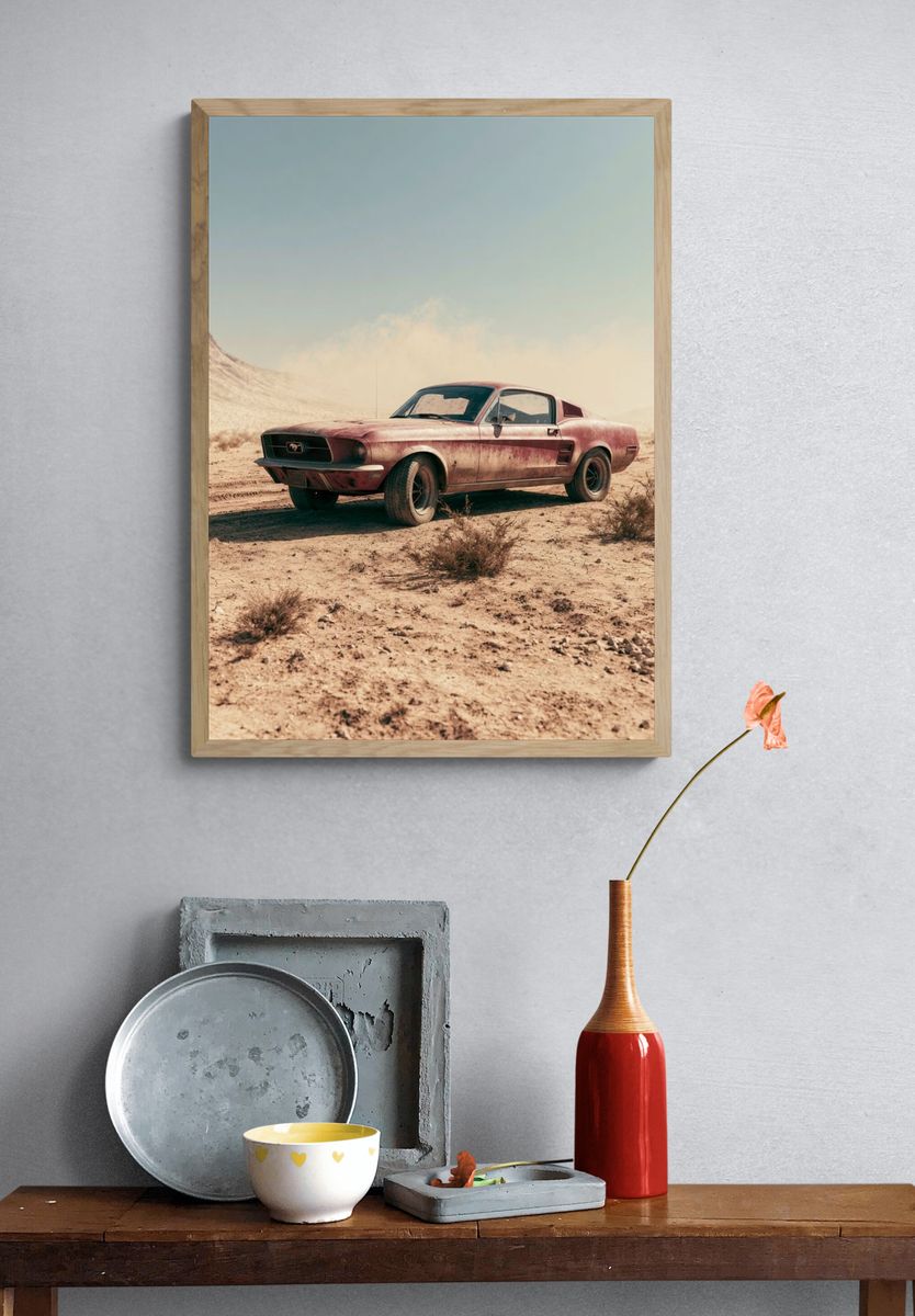 Desert Mustang Photography Poster. — room view 3