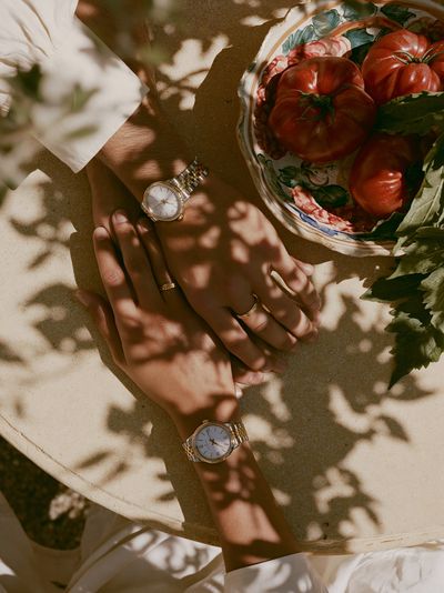 Sunlit Hands and Tomatoes Photography Poster. poster