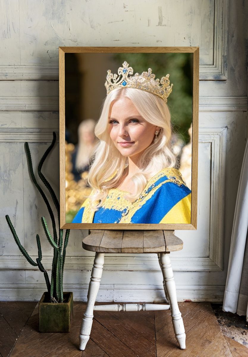 Blonde Queen Portrait Poster. room preview