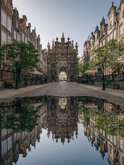 Historic European Street Reflection Poster.