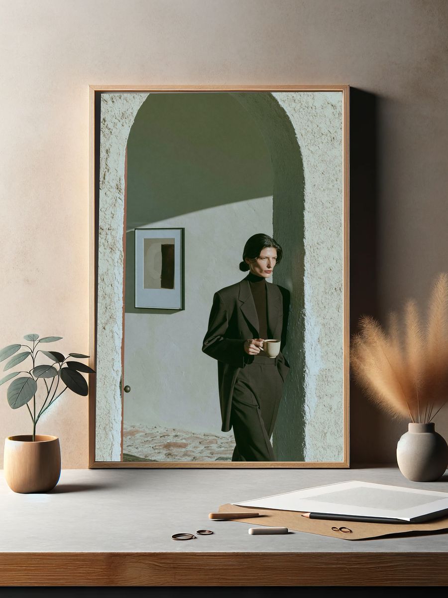 Elegant Woman in Archway Photography Poster. — room view 2
