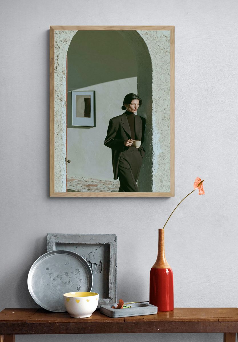 Elegant Woman in Archway Photography Poster. — room view 3
